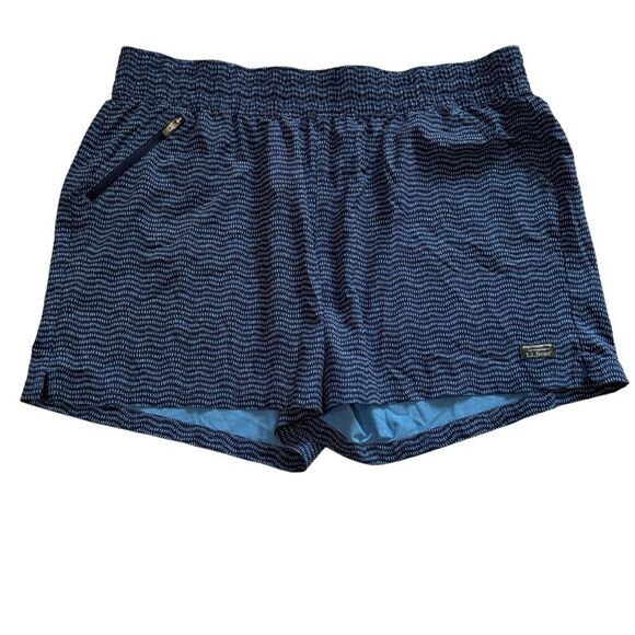 L.L. Bean Men's Blue Navy Blue Stripe Drawstring Lined 5" Swim Shorts Sz XL - Picture 1 of 6